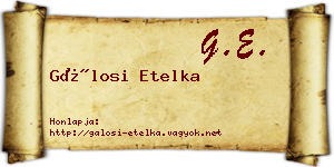 Gálosi Etelka névjegykártya